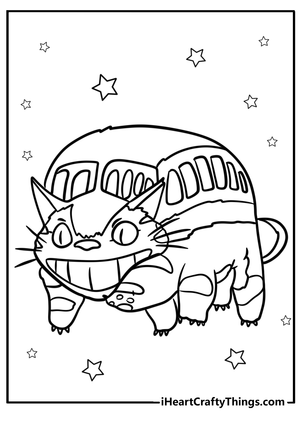 Catbus from my neighbor totoro coloring page