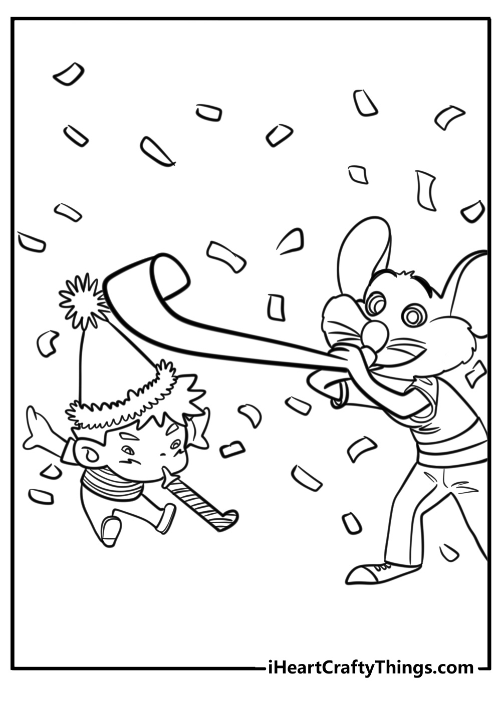 Chuck e cheese at the birthday party free printable coloring page