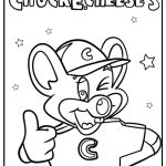 Chuck e cheese giving a thumbs up coloring page for kids