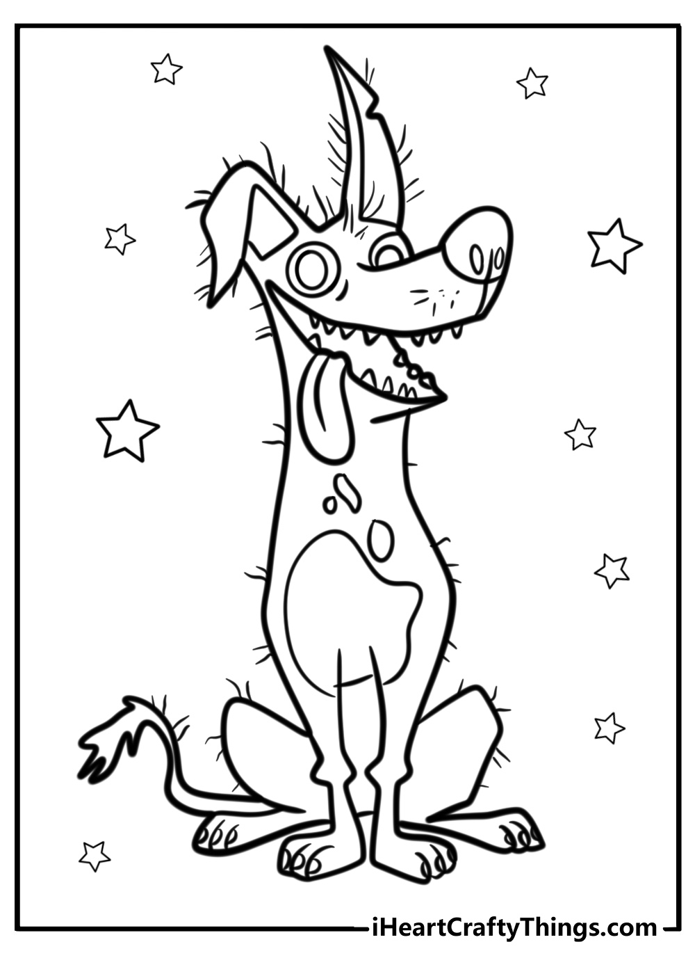 Dante the dog smiling detailed coco coloring sheet