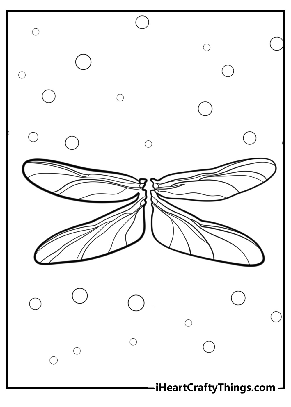 Detailed dragonfly wings coloring sheet