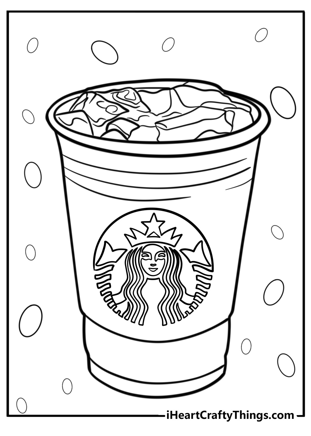 Detailed starbucks iced coffee coloring sheet