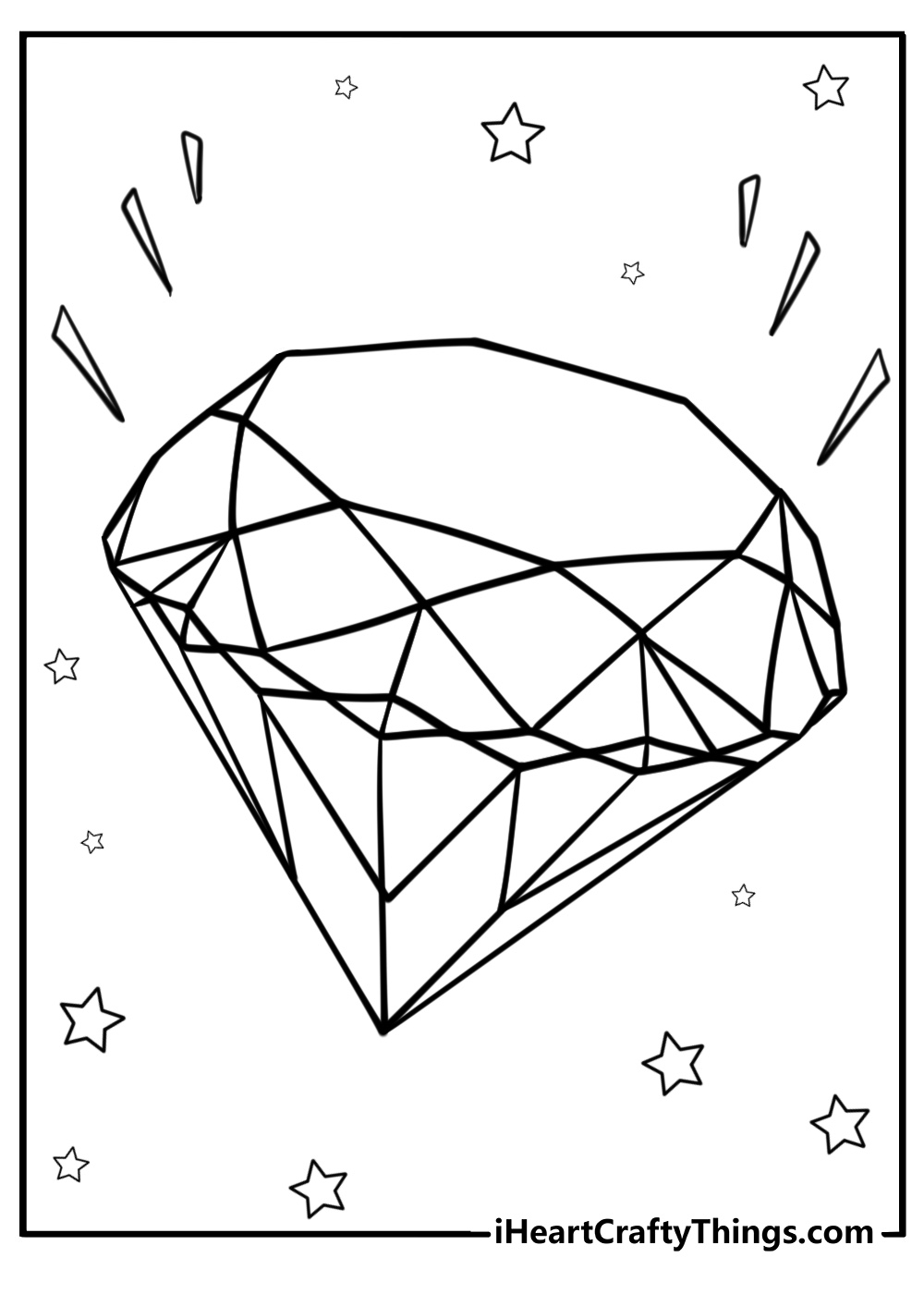 Diamond with a beautiful glow fun coloring sheet