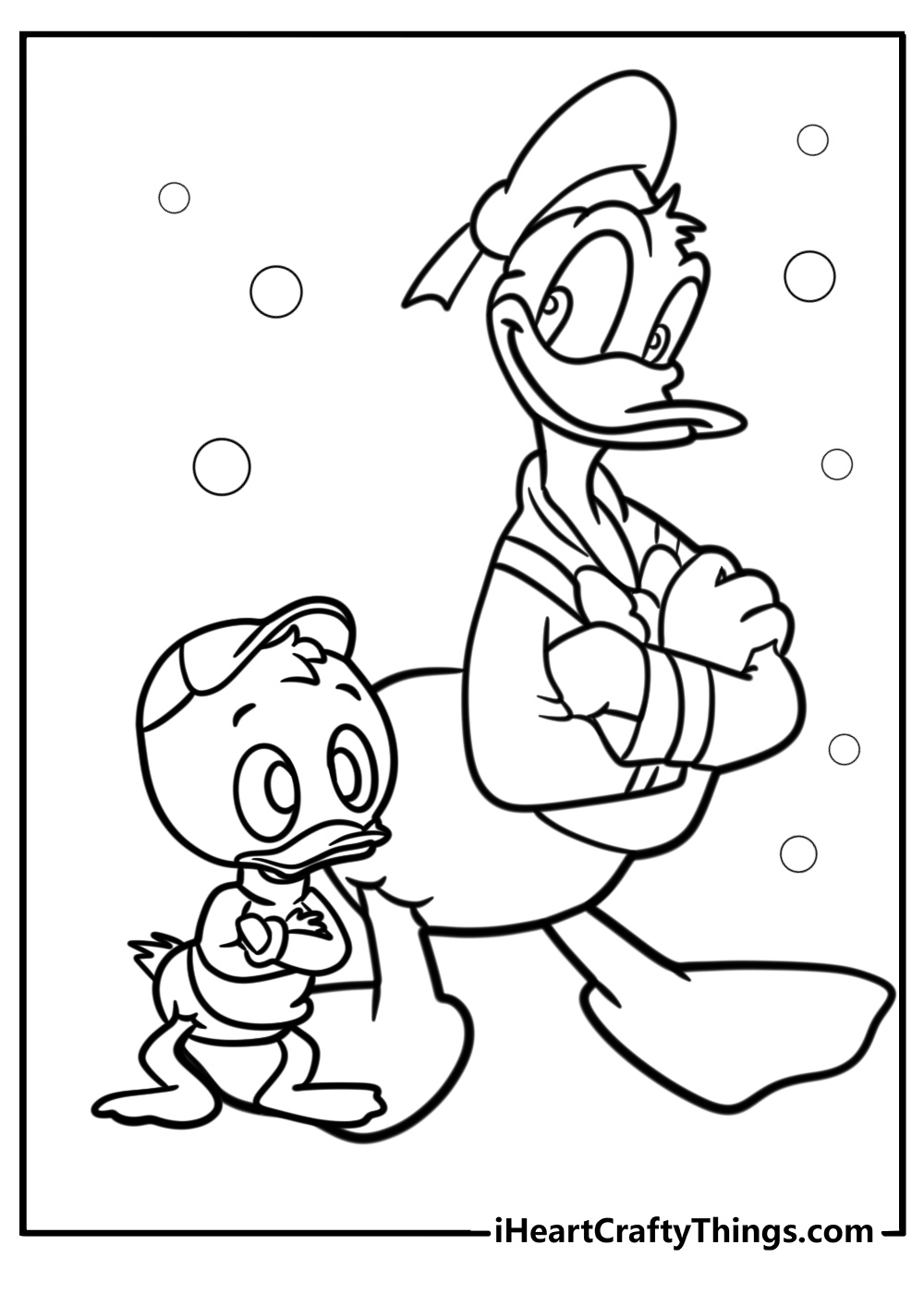 Donald duck and his nephews coloring page