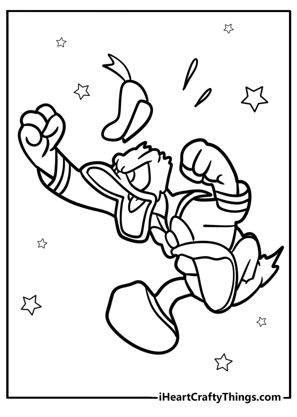 Donald duck having a tantrum free coloring page pdf