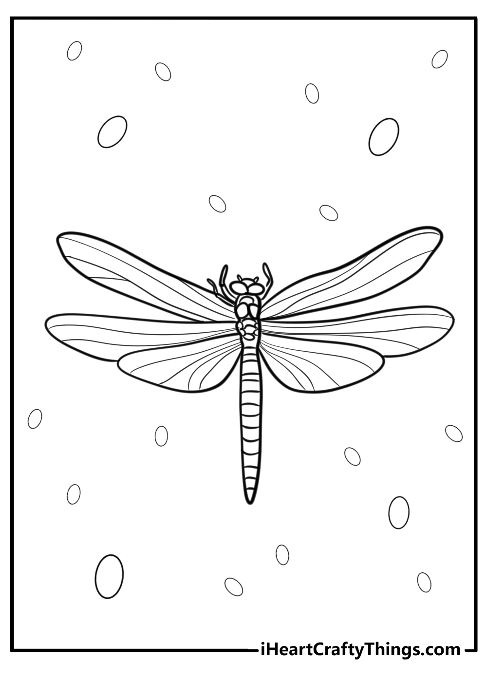 Dragonfly with intricate wing patterns fun printable sheet