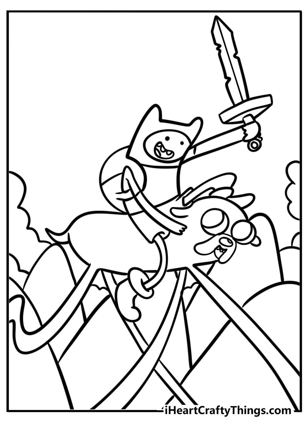 Finn and jake on an adventure free coloring page pdf