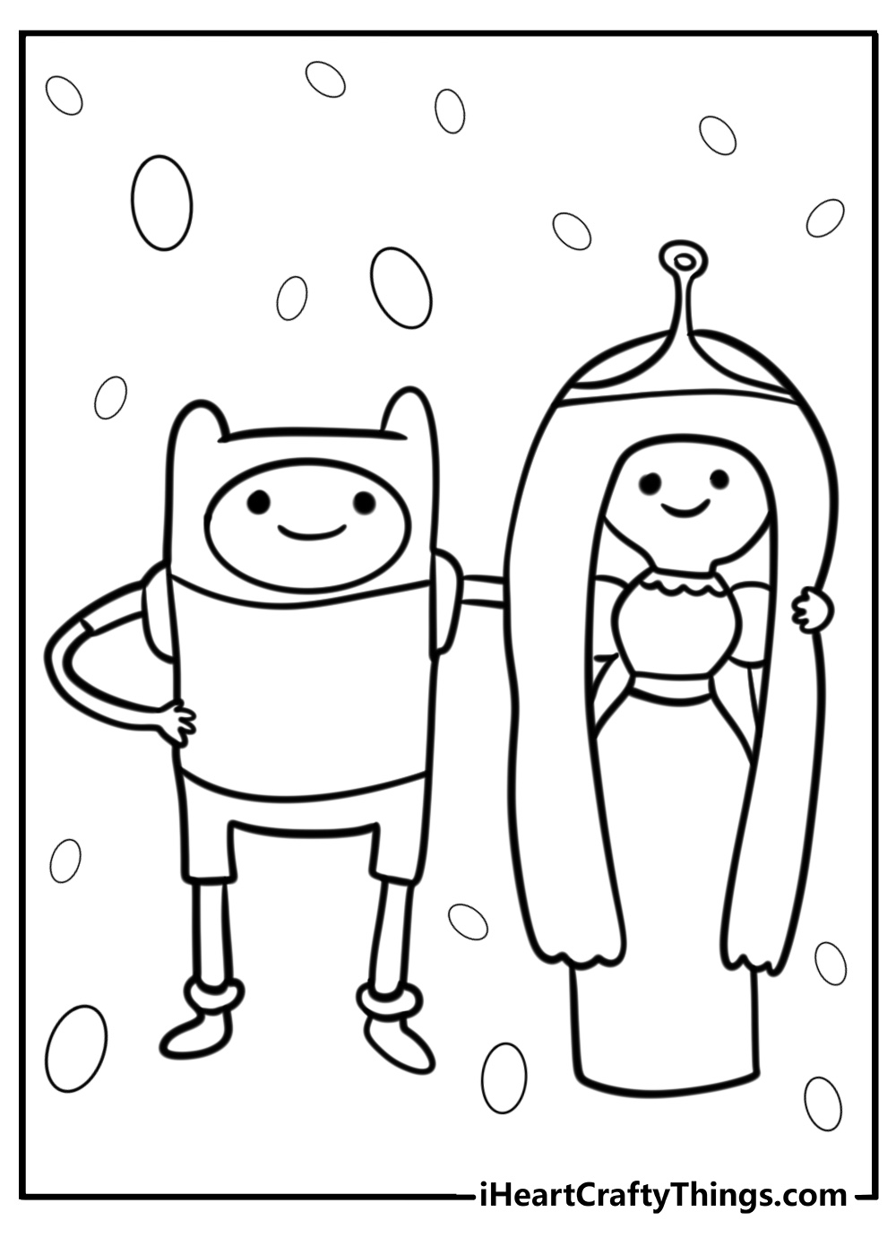 Finn and princess bubblegum together coloring page