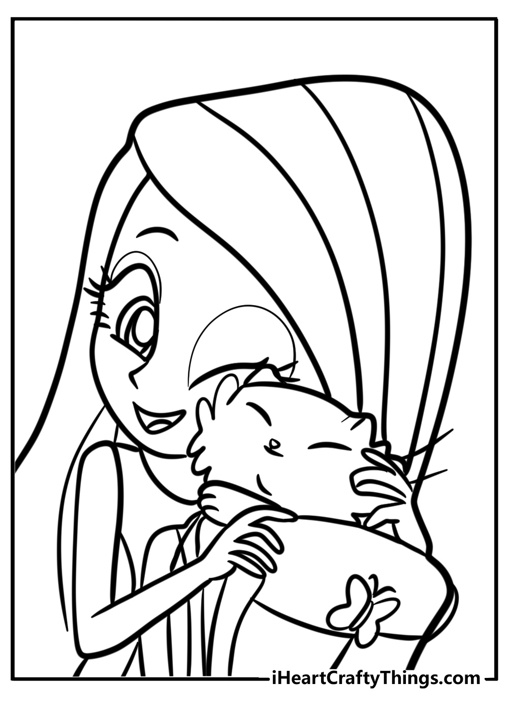 Fluttershy caring for animals fun coloring sheet