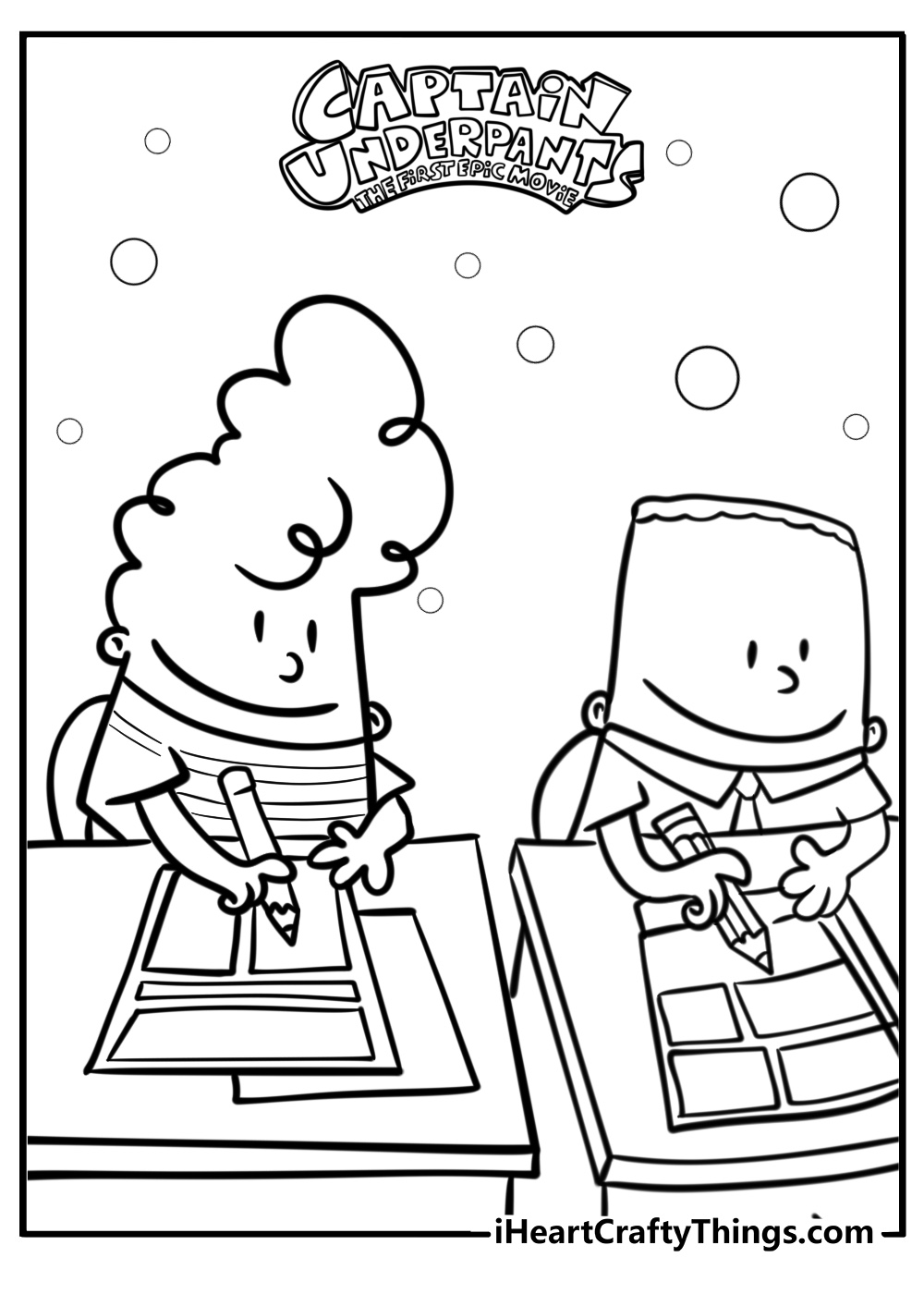 George and harold creating a comic book free coloring page pdf