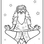 Hippie coloring pages