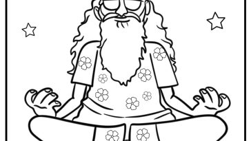 Hippie coloring pages