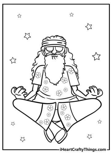 Hippie coloring pages