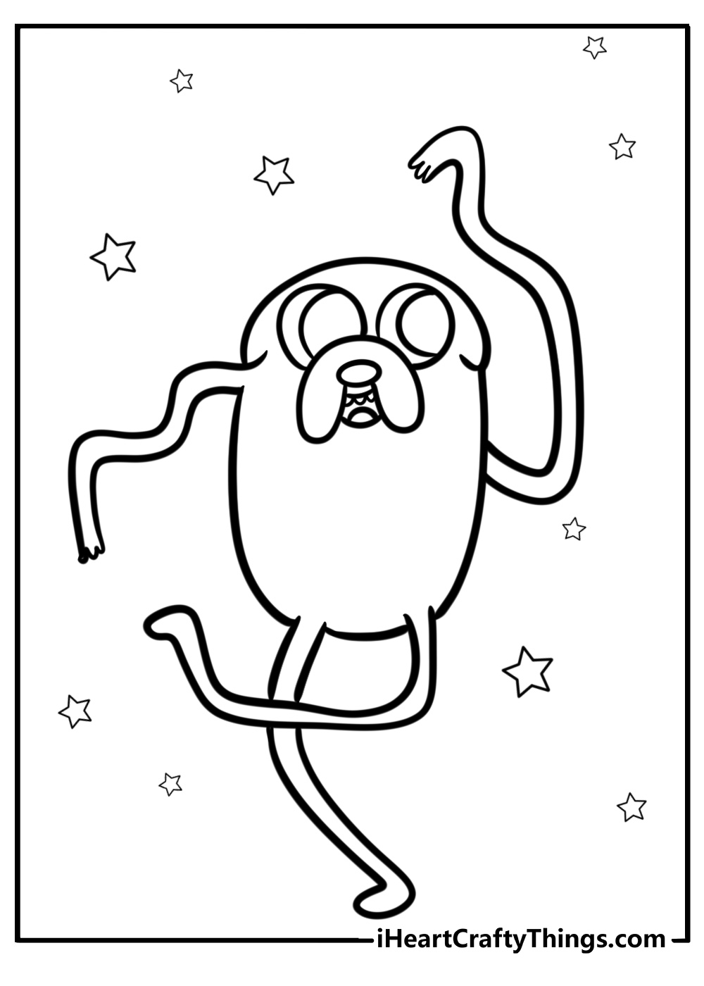 Jake the dog stretching detailed adventure time coloring sheet