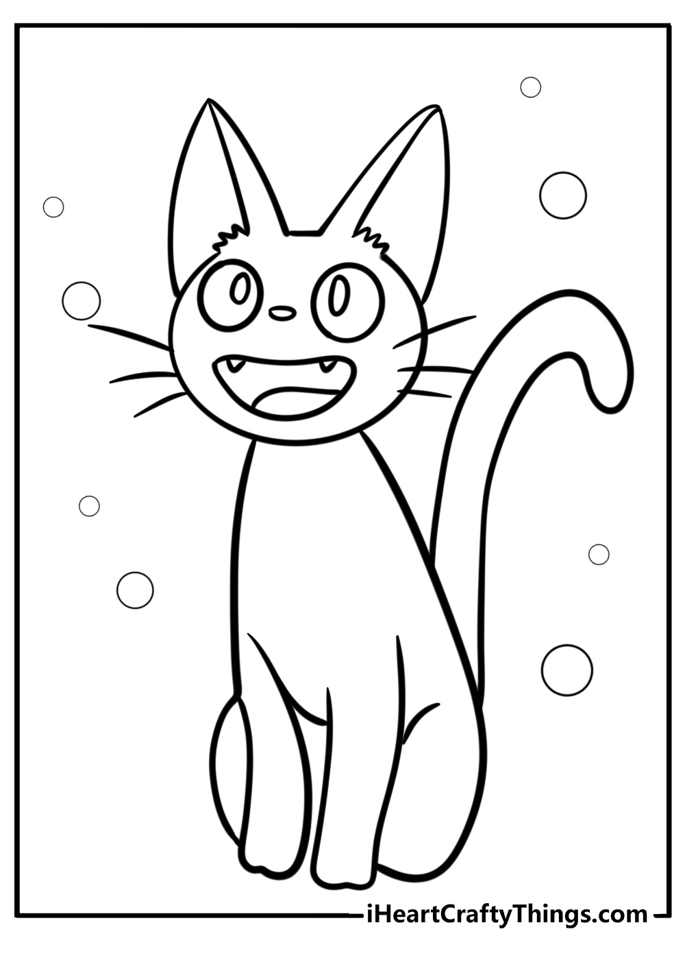 Jiji the cat from kikis delivery service printable coloring page