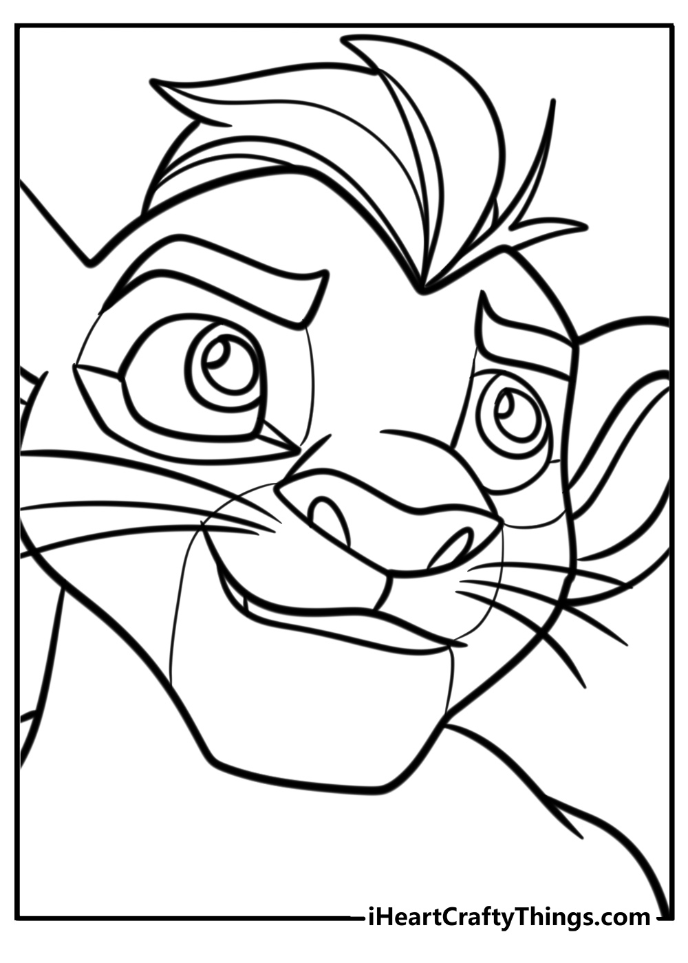 Kion protecting the pride lands free printable coloring page