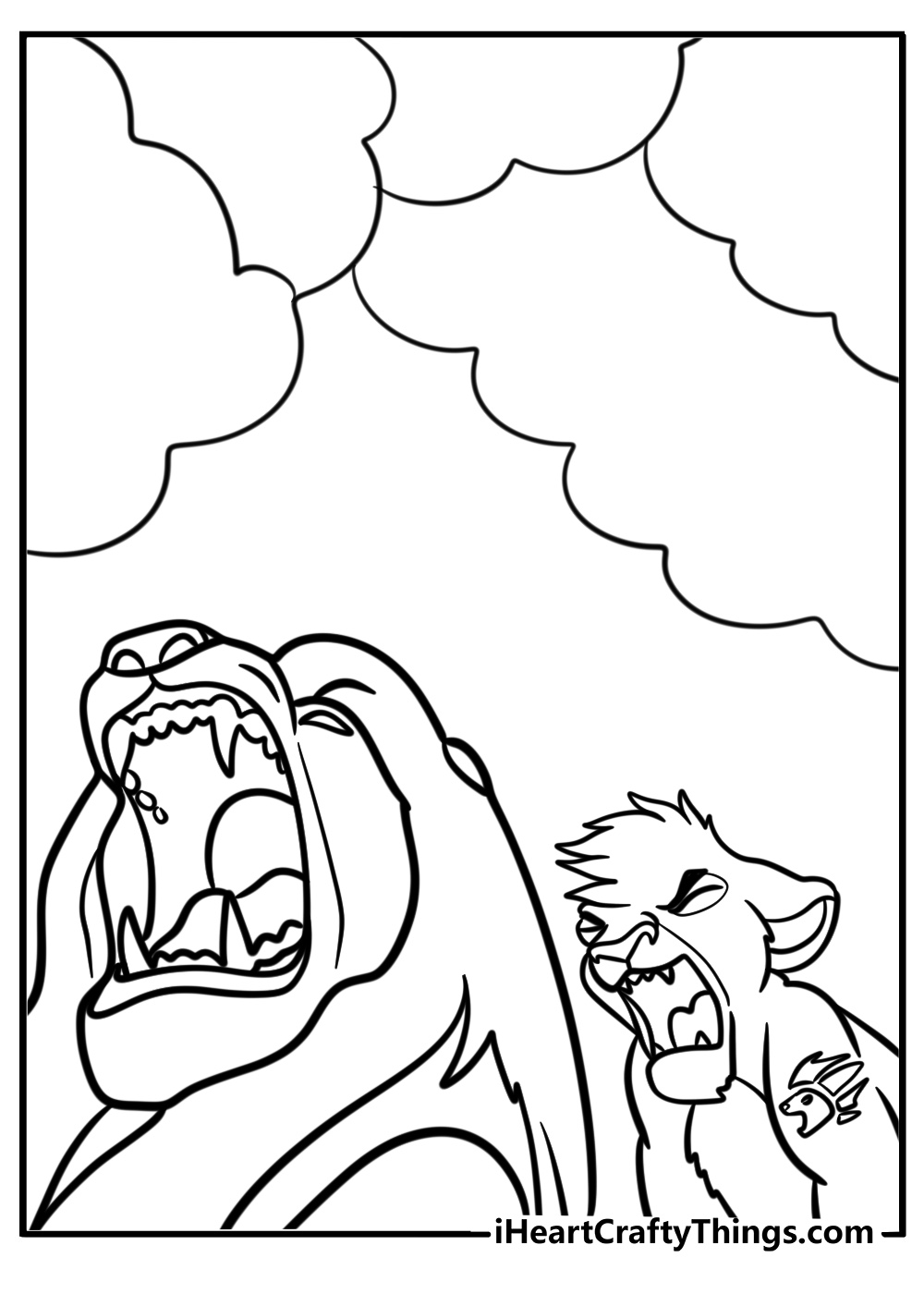 Kion using the roar of the elders free printable coloring page