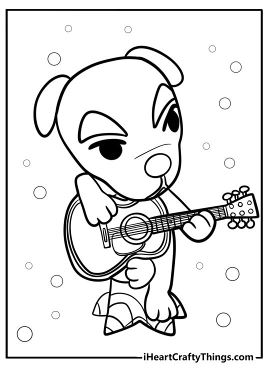 Kk slider playing guitar free coloring page pdf