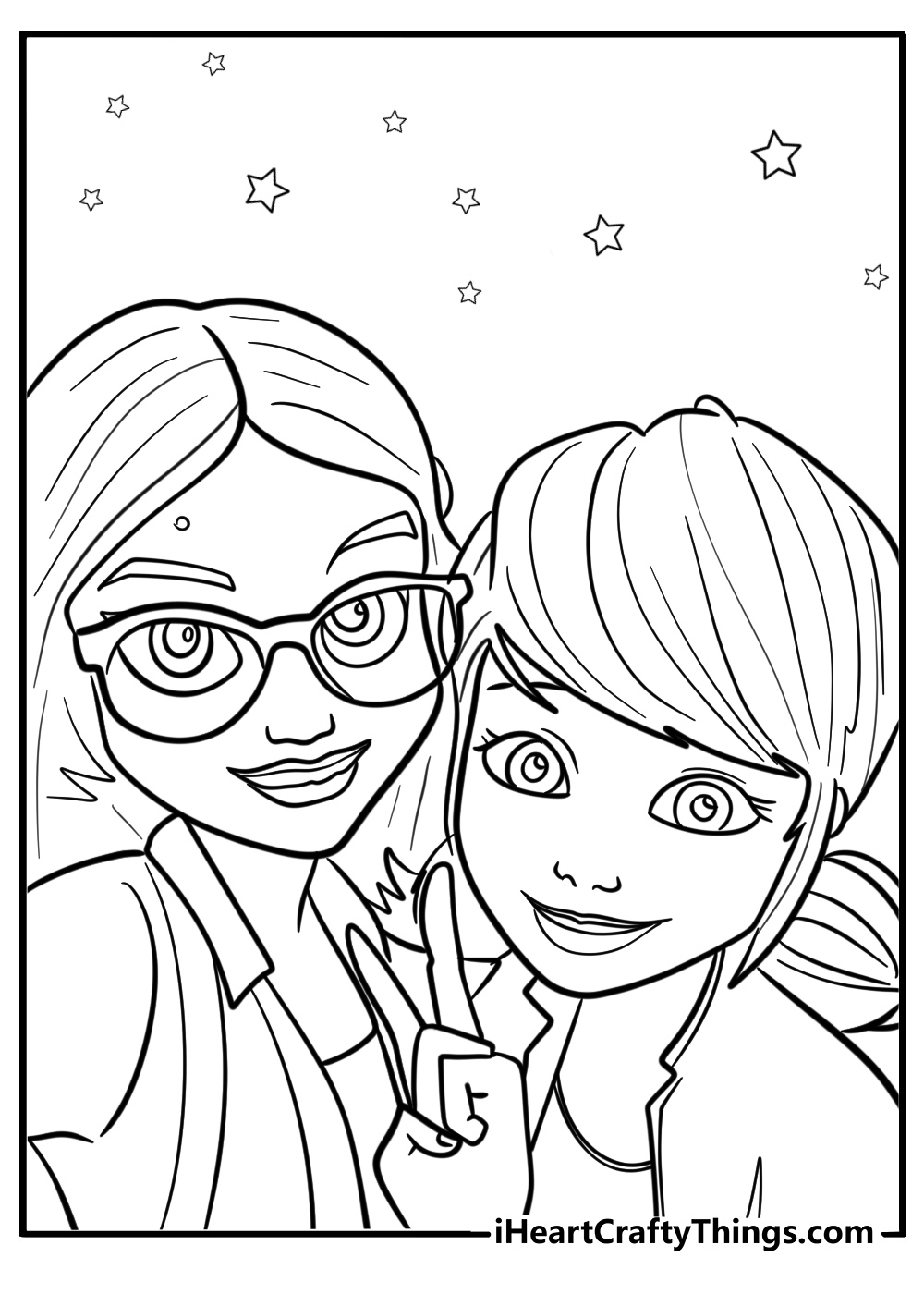 Ladybug and her friend alya free coloring page pdf