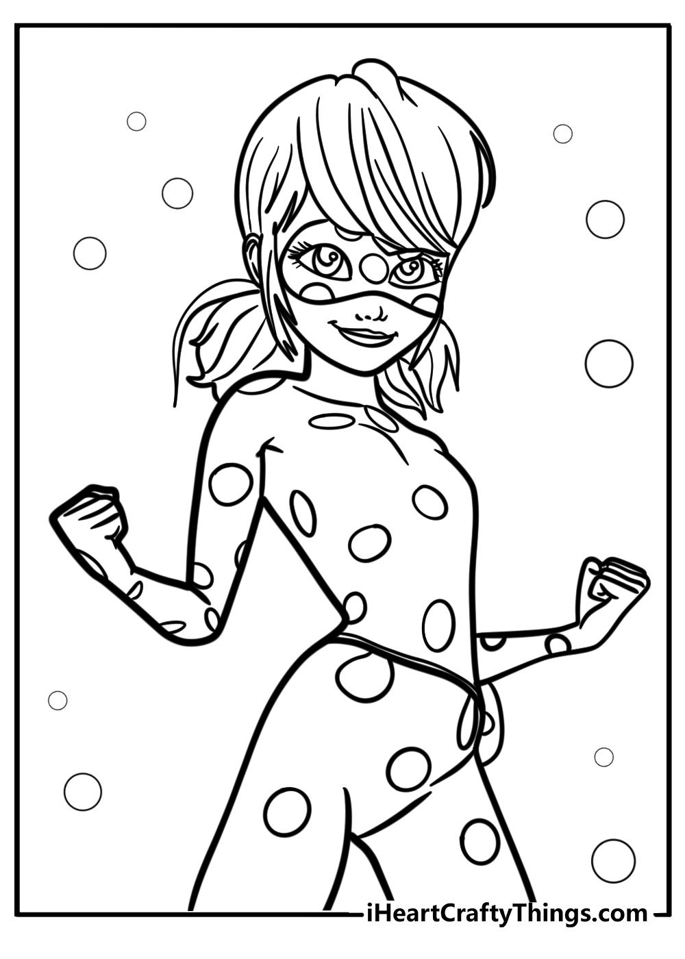 Ladybug ready to save the day coloring page