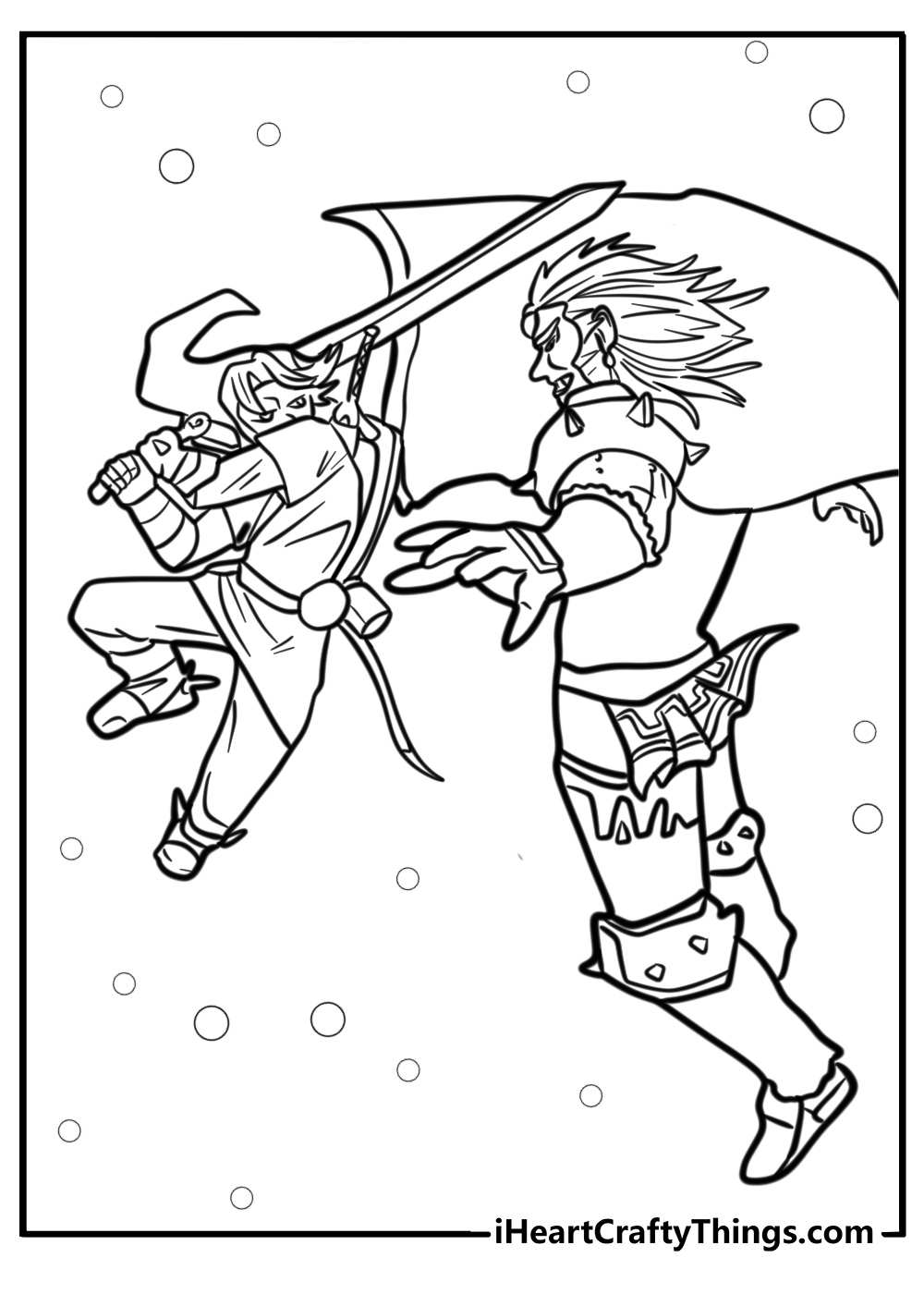 Link and ganondorf facing off free smash bros coloring page