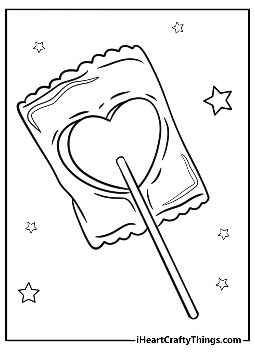 Lollipop in a candy wrapper coloring page