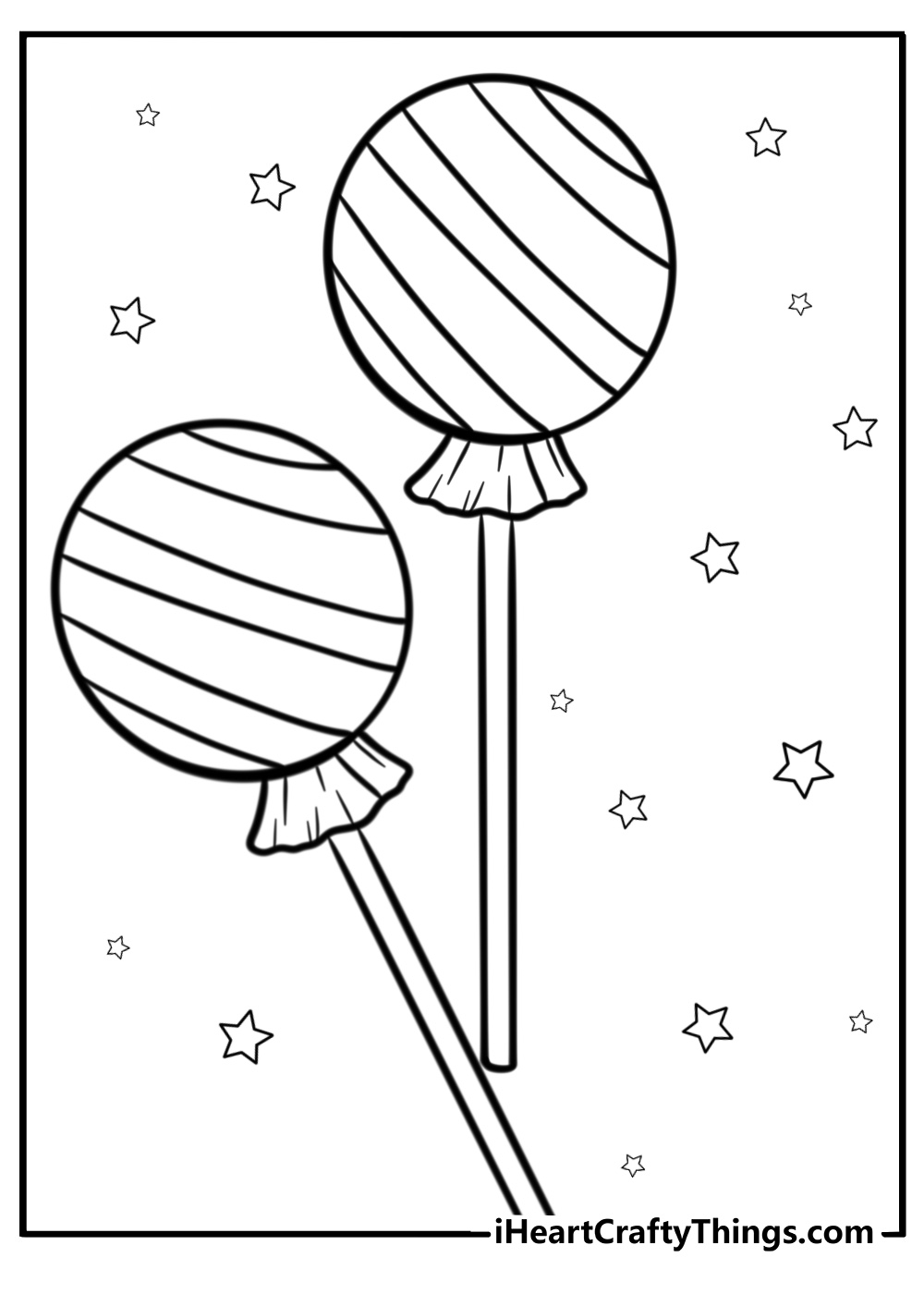 Lollipop with candy wrapper free coloring page pdf