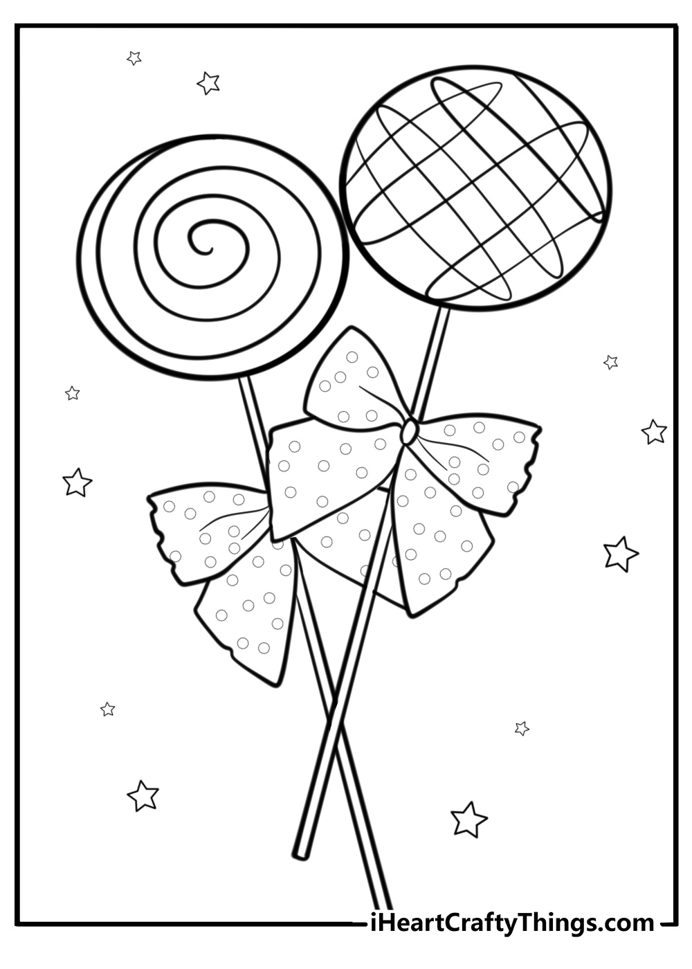 Lollipop with stripes fun coloring sheet for kids