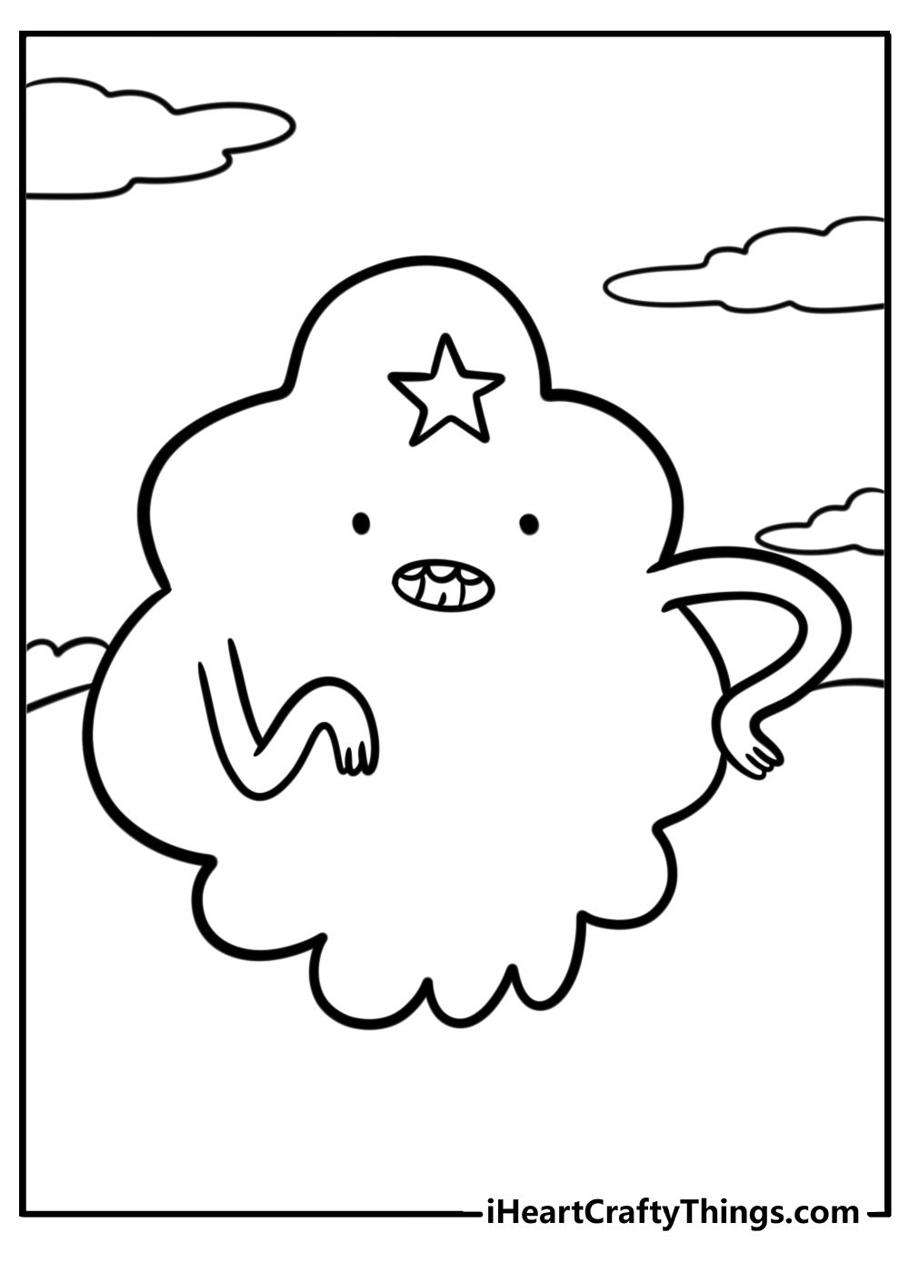 Lumpy space princess looking fabulous fun coloring sheet