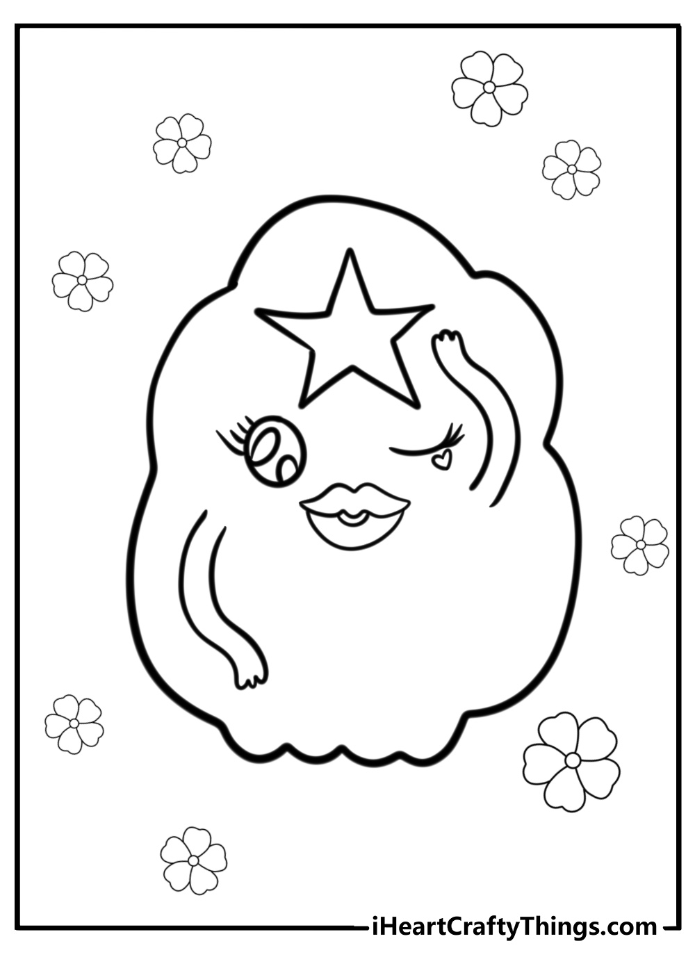 Lumpy space princess with a sassy expressio printable coloring page