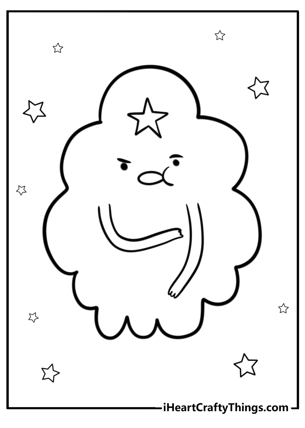 Lumpy space princess with attitude fun coloring sheet