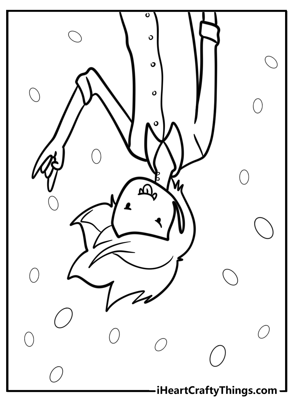 Marceline hanging upside down fun coloring sheet