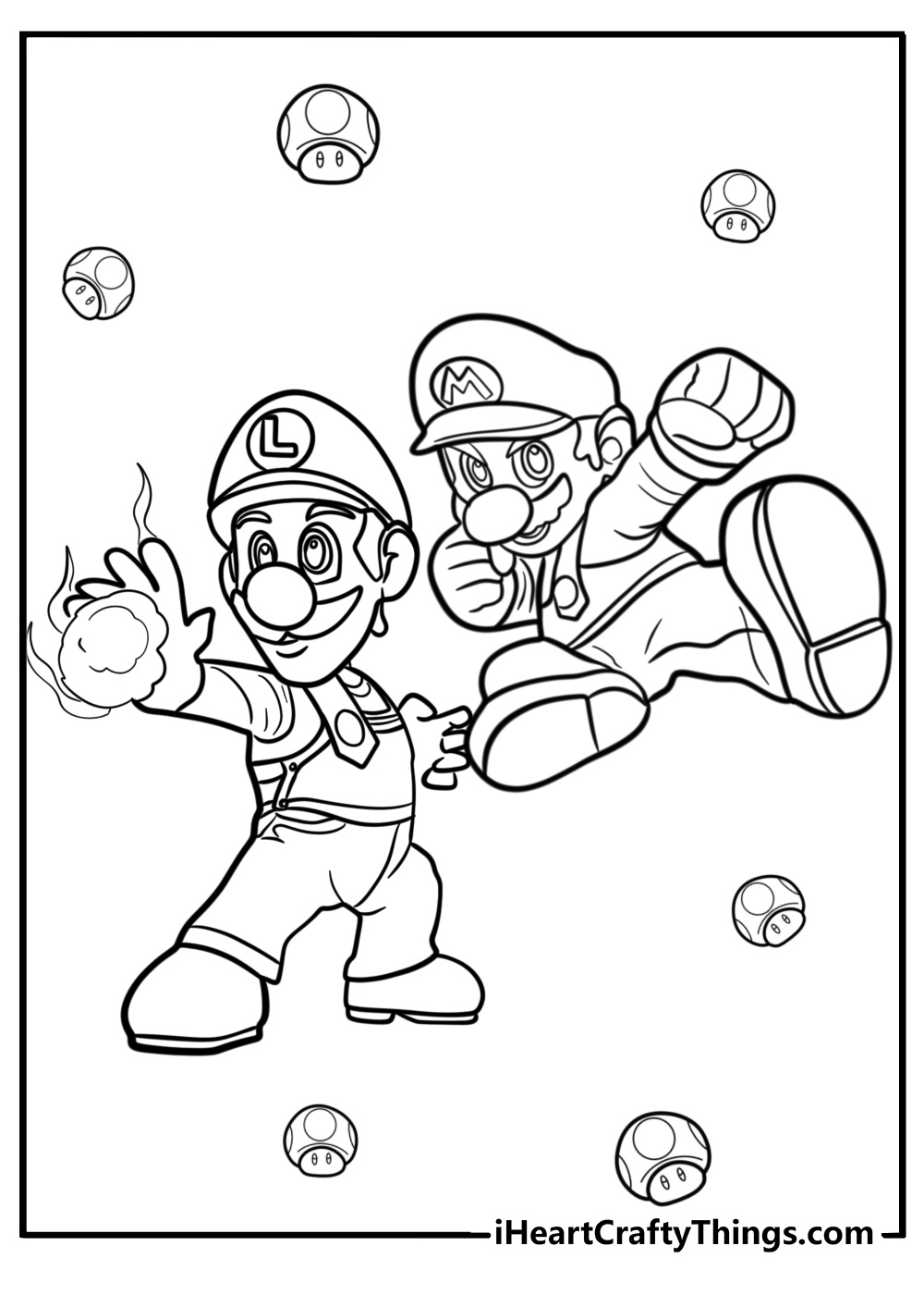 Mario and luigi together in battle detailed colorin