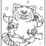 Mei and her friends having fun fun printable coloring sheet