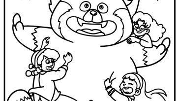 Mei and her friends having fun fun printable coloring sheet