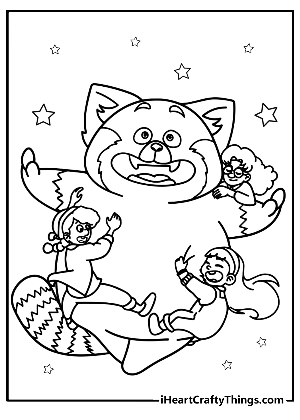 Mei and her friends having fun fun printable coloring sheet