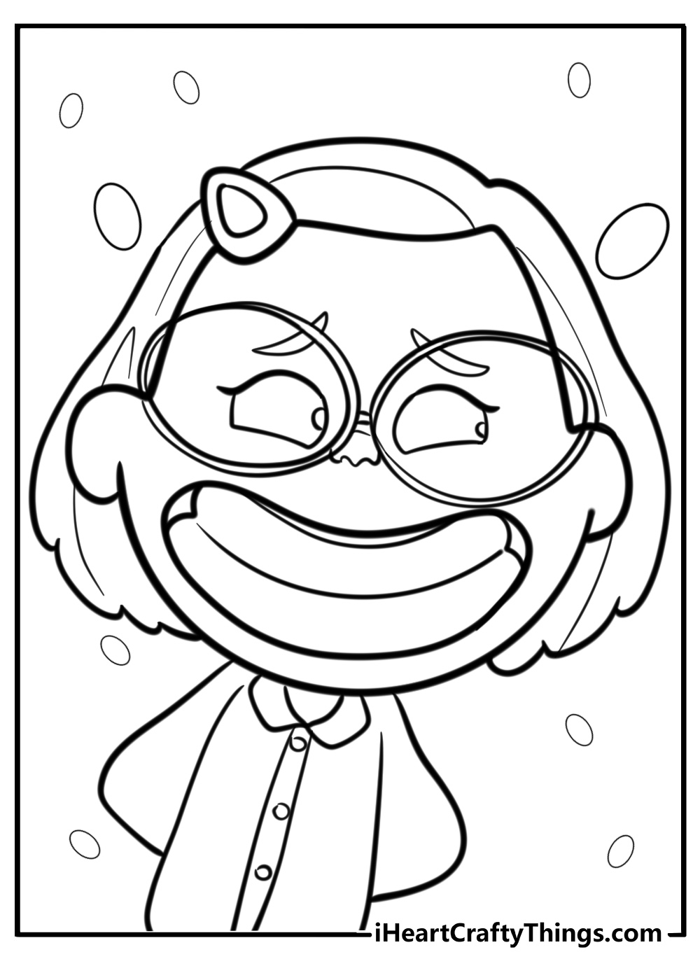 Mei feeling embarrassed coloring page for kids