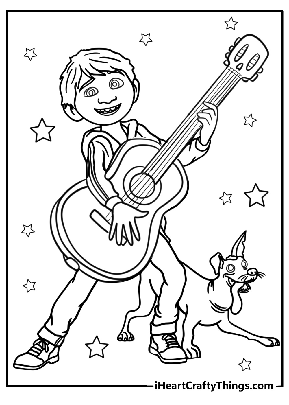 Miguel and dante on an adventure free coloring page pdf