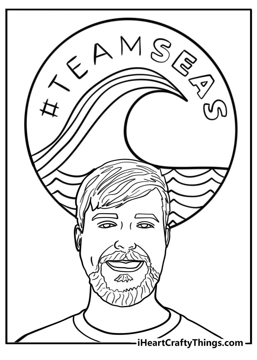 MrBeast and team seas logo printable coloring page