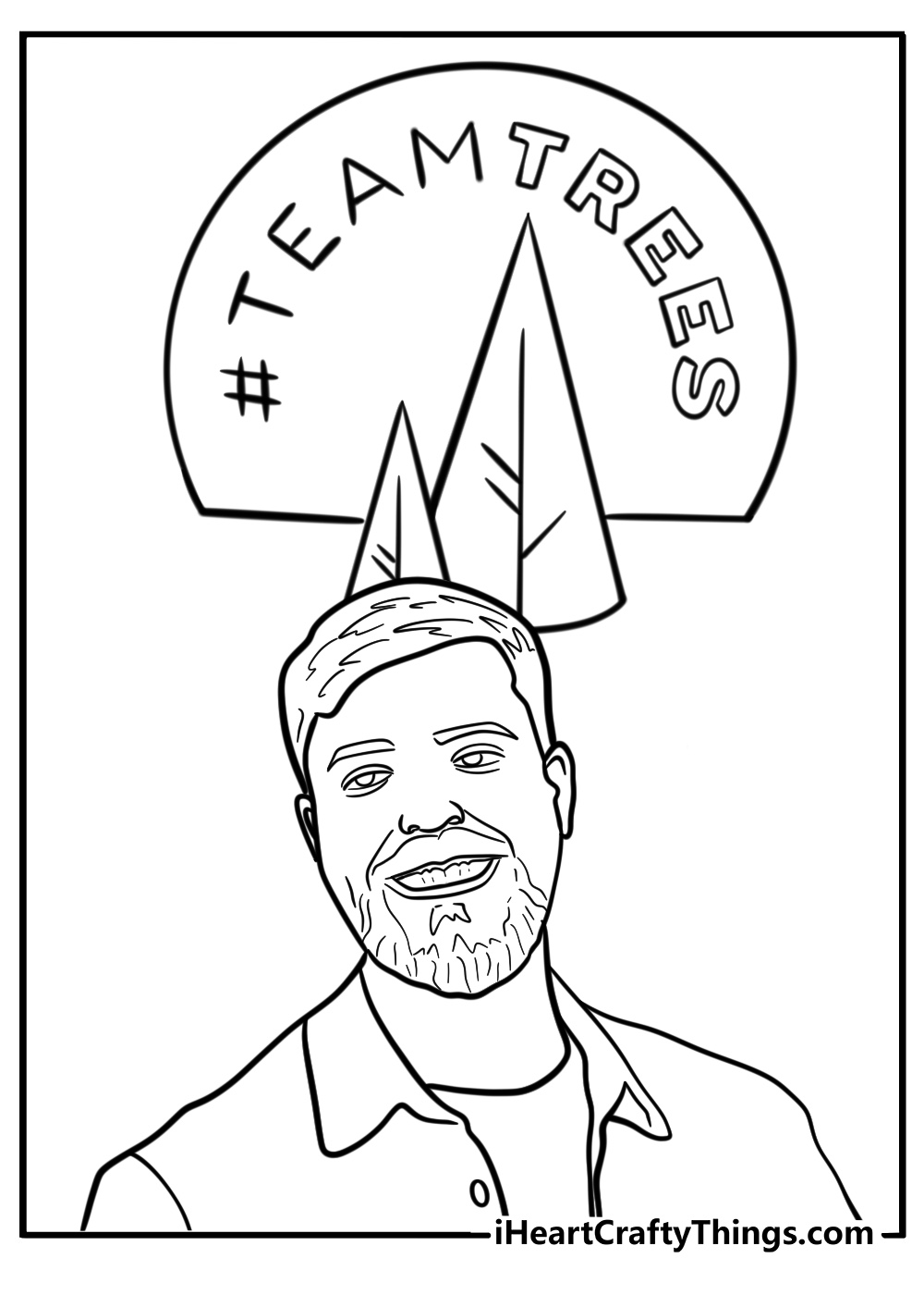 MrBeast and the team trees logo detailed coloring sheet