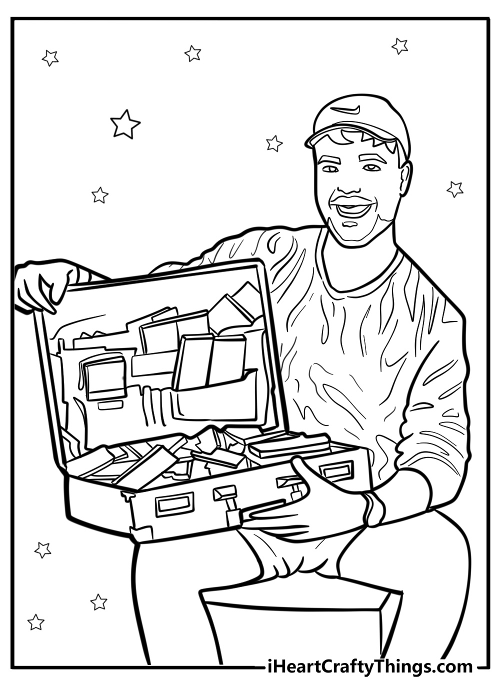 Mrbeast giving away money coloring page