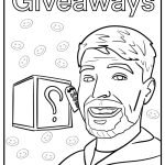 MrBeast giving away prizes fun coloring sheet