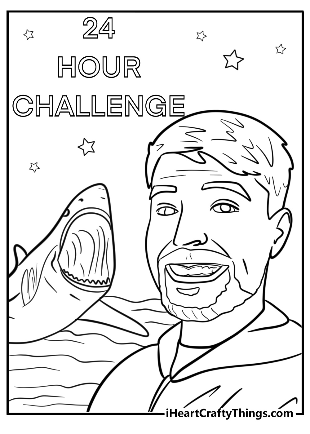 MrBeast hosting a 24 hour challenge free coloring page pdf