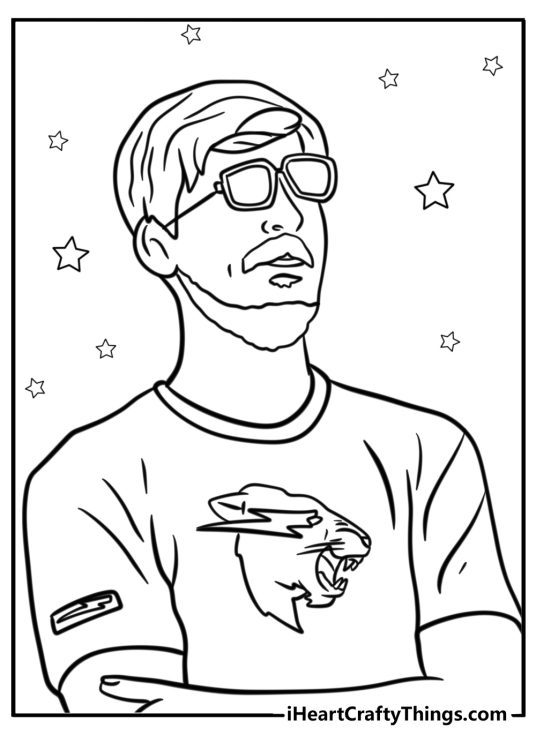 MrBeast hosting a game show free printable coloring page