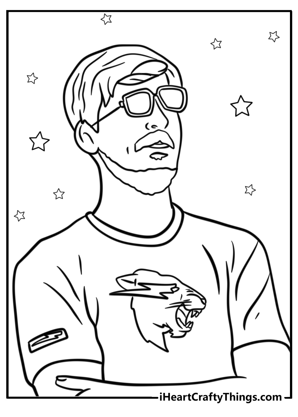 MrBeast hosting a game show free printable coloring page