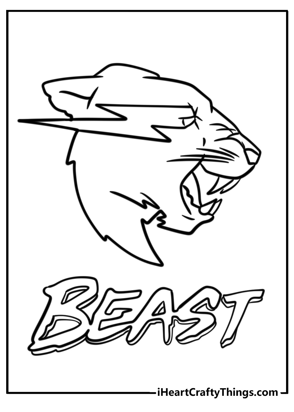 MrBeast logo detailed coloring sheet