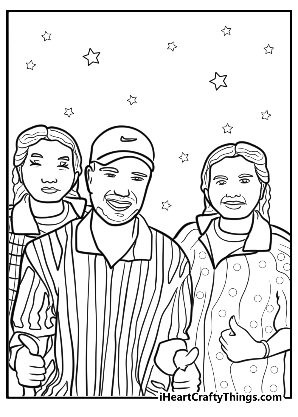 MrBeast surrounded by fans detailed coloring sheet