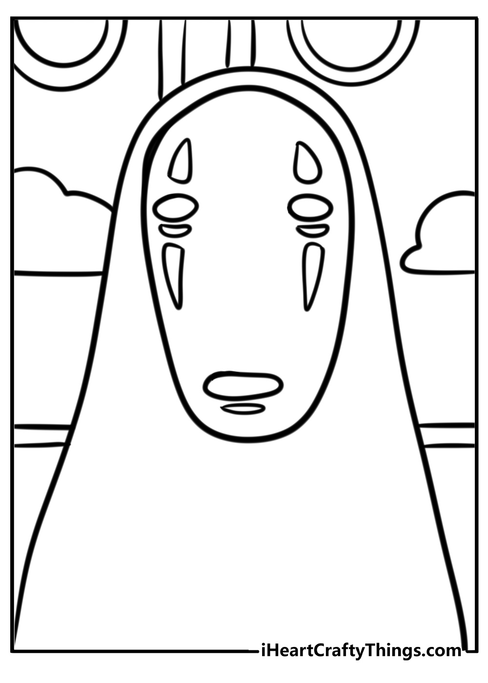 No face from spirited away free printable coloring page