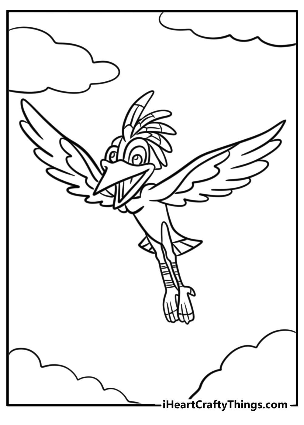 Ono soaring high in the sky fun coloring sheet