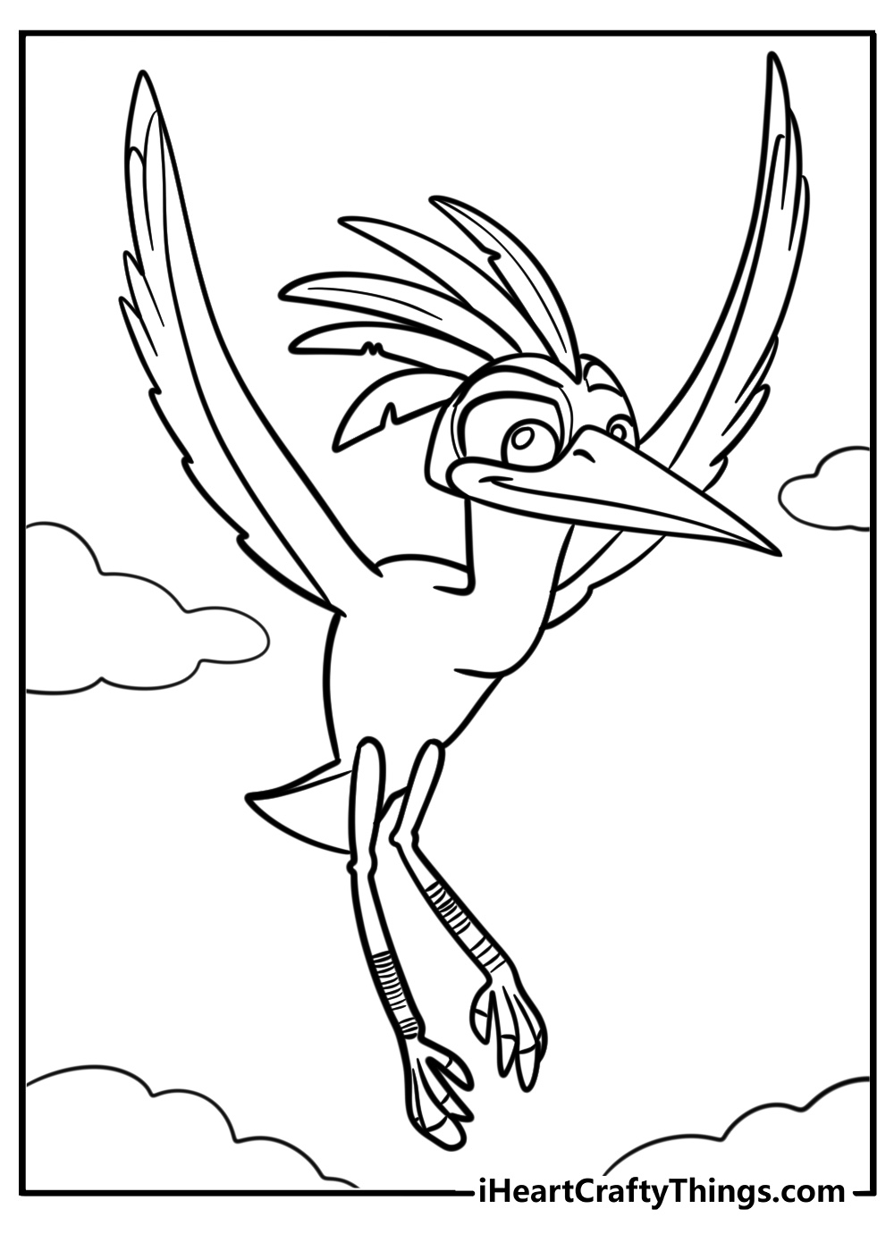 Ono the egret flying detailed lion guard coloring sheet